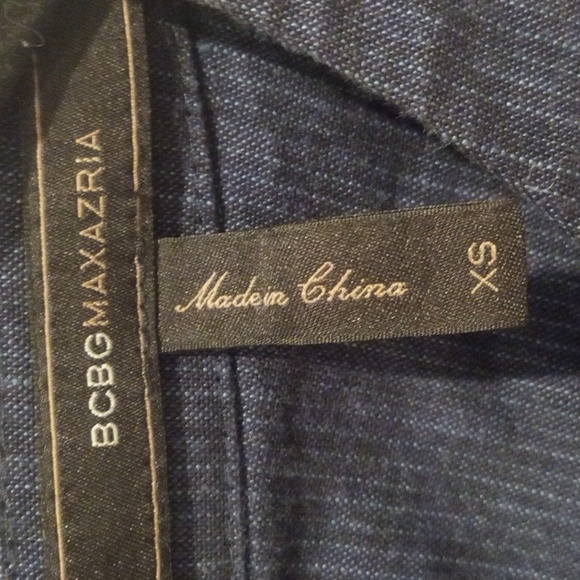 BCBG MaxAzria Svetlana Pinstripe Linen Tunic Duster XS Tall GUC - Picture 7 of 9